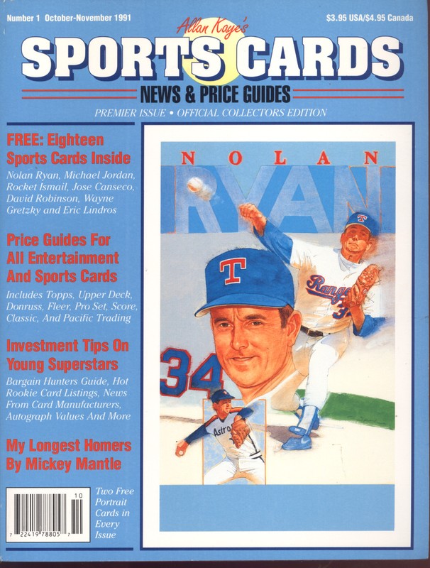 October/November 91 Sports Card News and Price Guide Magazine Premiere Issue #1