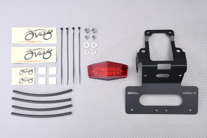 Support plaque AVDB et feu rouge KAWASAKI KLX 230 pour randonnée enduro