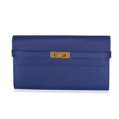 Hermès Bleu Electrique Epsom Kelly Longue Wallet GHW