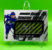 2023-24 UD Engrained Aidan McDonough Rookie Signature Shots Green Stick /75