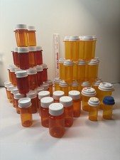 Mixed Lot Of 65 Empty Pill Bottles Plastic Craft Storage. Washed But Some Sticky