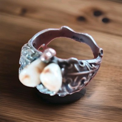Beautiful filegral crafted grandl ring hallmarked with 900 silver