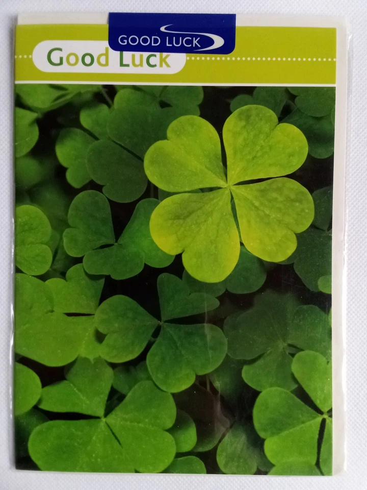 CARTE DE VOEUX BONNE CHANCE TRÈFLE / GREETING CARD GOOD LUCK CLOVER 🍀 - Photo 1/2