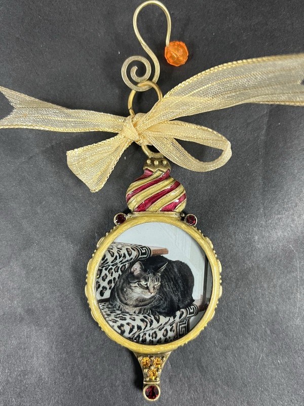 Christopher Radko Jeweled Christmas Theme Picture Ornament Hanging