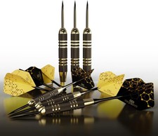 Steel Tip Darts Set - Professional Darts, Brass Barrels, Metal Tip Darts, Ext...