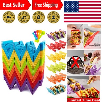 Set of 48 Colorful Taco Holder Stands - Dishwasher Safe for Perfect Taco Nights