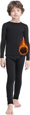Thermal Underwear for Boys Fleece Lined Long Johns Set Kids Base Layer Ultra ...