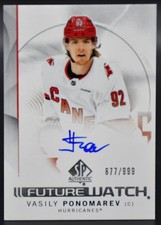 2024-25 SP Authentic Vasily Ponomarev 110 Carolina Hurricanes RC Auto 877/999