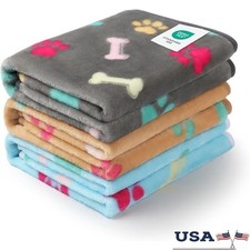 Cozy Pet Blanket Set Ultra Soft Coral Velvet Cover Dogs Cats Travel Outdoor New
