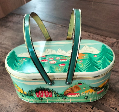 Antique Perugina Candy Tin Box MAREMONTI cm 22 x 11.5 x 8 Rarity