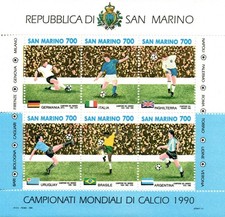 R 242 - 1990 San Marino - Foglietto Coppa del mondo di calcio ITALIA 90