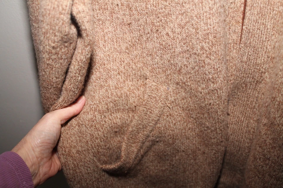 Шерстяной свитер кардиган Tasso Elba Lambs XXL коричневый с пятнами опрятный стиль плюща уютный - Изображение 3 из 4