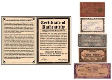 Philippines Guerilla 10 Centavos - 1 Peso 5 Pieces Set, 1941-1943,