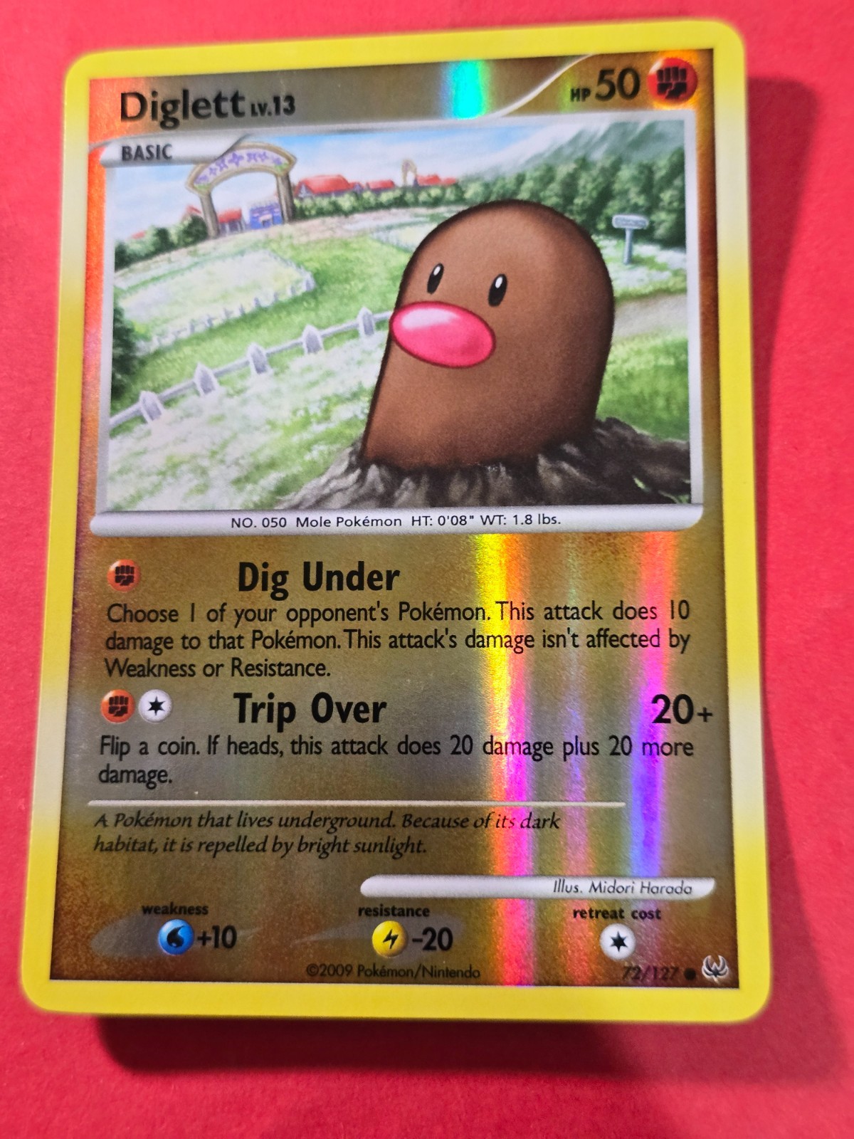 2009 Pokemon TCG Platinum #72 Diglett, REVERSE HOLO, C, cd3