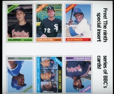 1991 BBC Magazine UNCUT/UNUSED Sheet CAL RIPKEN JR/JOE CARTER/WINFIELD +