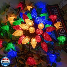 AWQ 50LED 49 FT C9 Christmas String Lights Plug in Fairy Twinkle