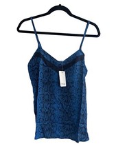 NWT PJ Salvage Medium Blue Black Snake Print Cami Sleep Top Pajama Tank PQ15