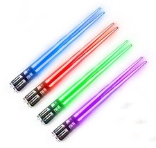 LightSaber Chopsticks Light Up Saber Led 4 Pairs, Red Blue Green Purple