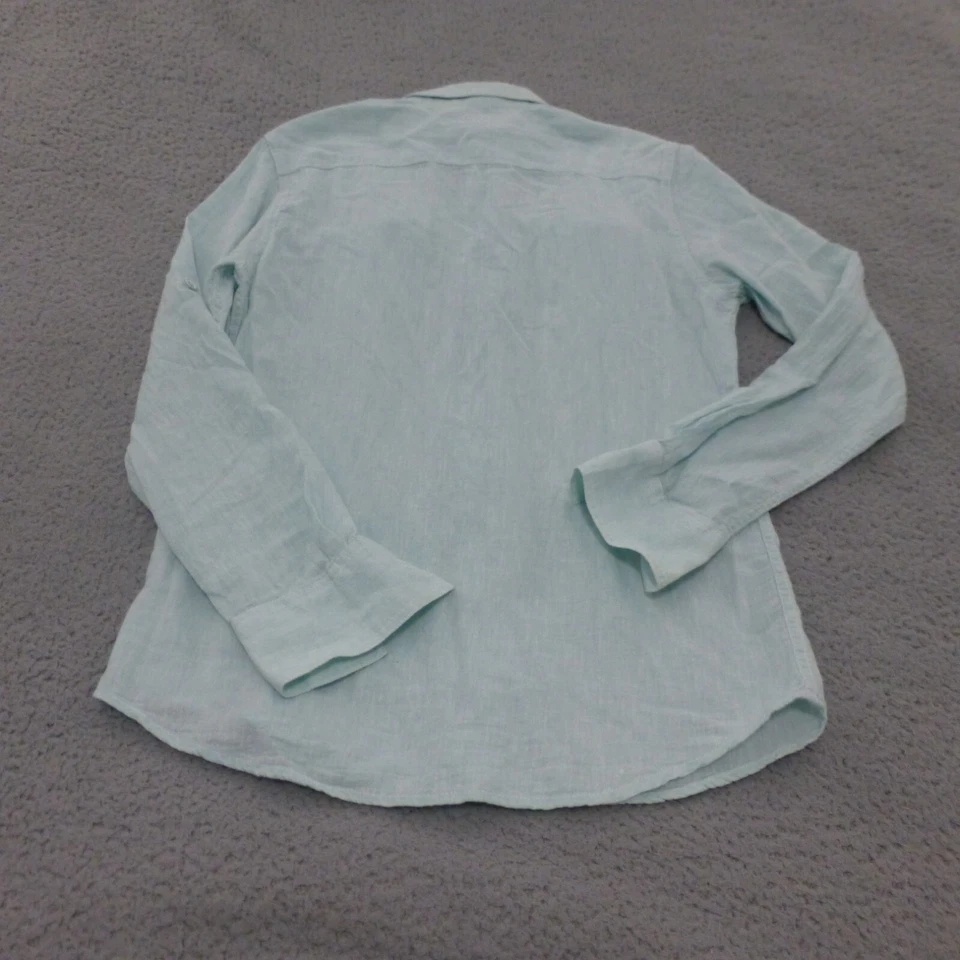 INC International Concepts 小号亚麻棉纽扣卷袖衬衫 — 第 2/4 张图片