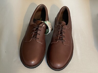 Eva Tech Oxford Brown Leather Dress Shoes 9D Footonic II Cushion Inserts NWB