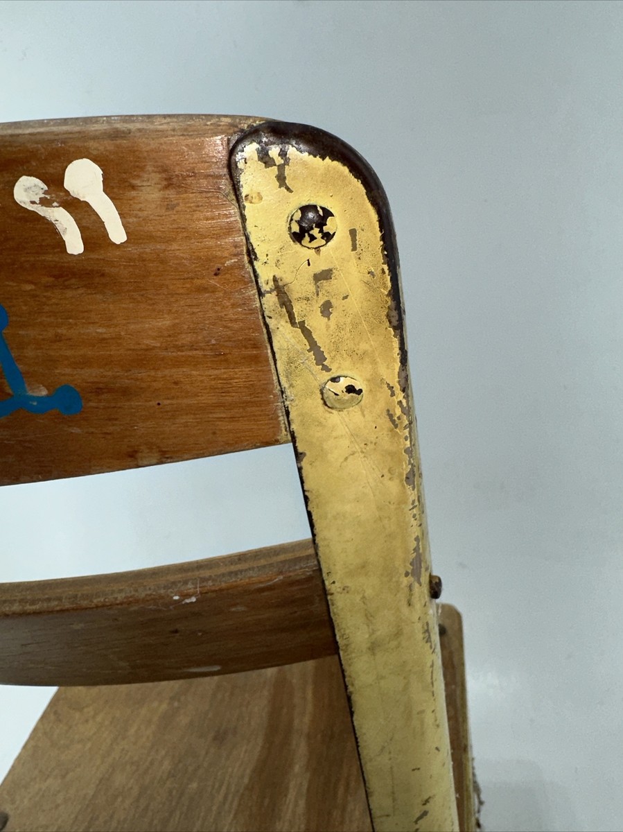 西インド古木彫 儀礼子供椅子 1930〜40年代 Vintage 1940s Small Childs School Chair Wood and Painted yellow