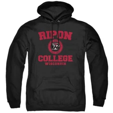 Ripon College Adult Pullover Hoodie Circle Logo, Black, S-3XL