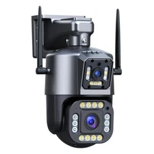 8MP Dual-Lens Home Security WiFi Camera Outdoor Wireless PTZ 2-Way Audio IR IP66