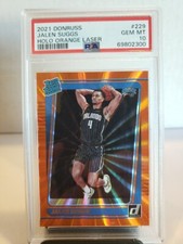Jalen Suggs 2021 Donruss Rated Rookie Holo Orange Laser RC #229 GEM MT PSA 10