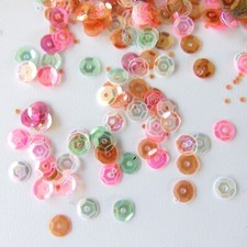 Sequins Mixed Transparent Iris 5mm Round Cup Pink, Aqua, etc 1000 pcs Loose