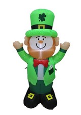 Saint Patrick's Day Air Blown Inflatable LED Yard Decoration Leprechaun Shamrock