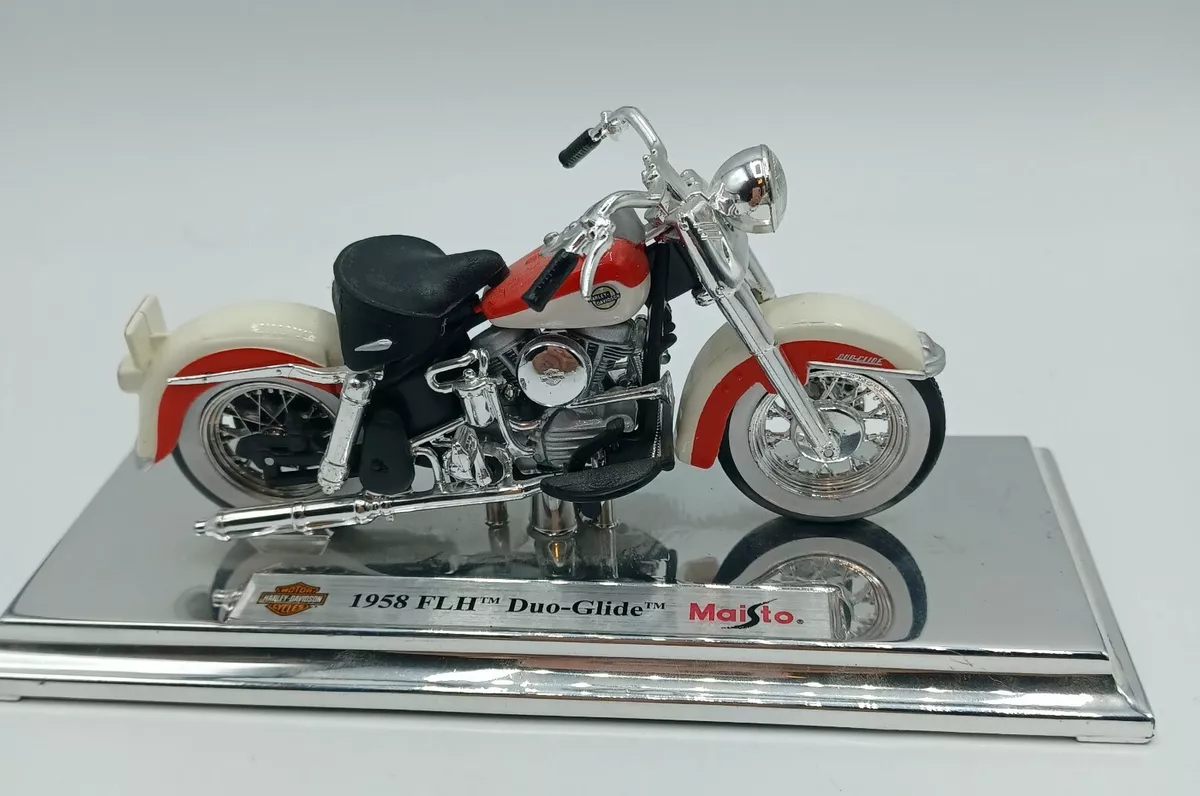 Harley-Davidson 1958 FLH Duo Glide Miniature Motorcycle Model Toy BY MAISTO