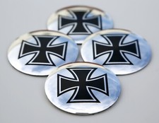 4x Maltese Wheel Center Hub Cap Sticker Decal 2.20 For Auto Car Dome Shape