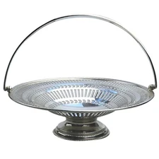 A good silver plate pierced Mappin & Webb swing handled Basket / Dish C.20th