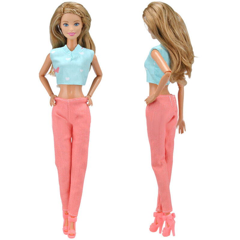 Roupa para boneca Barbie conjunto short e blusa