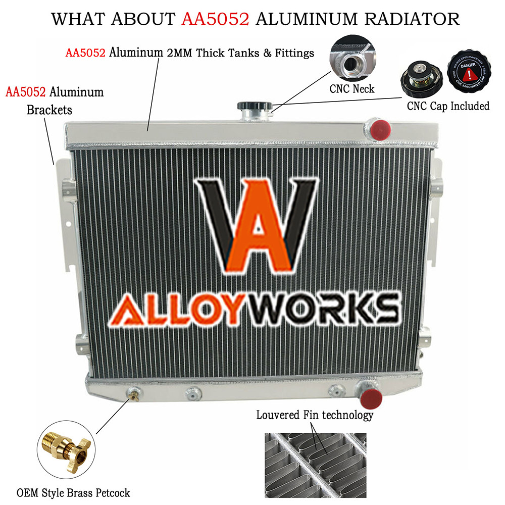 For 1973-1978 Dodge Charger Mopar 7.2L V8 Big Block Full Aluminum 4 Row Radiator