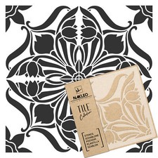 ARTE NOUVEAU FIORE #5 / piatto / riutilizzabile Stencil / Geometrica