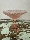 Vintage Anchor Hocking Type Depression Glass “Miss America” Pink Pedestal Dish