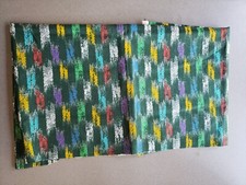 1/2 yard piece green stripe patterned fabric remnant