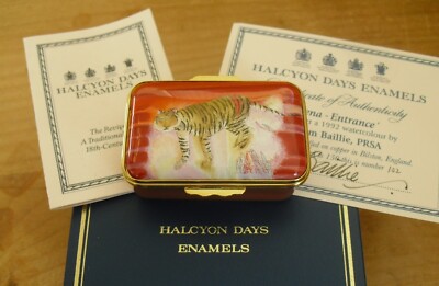 Boxed Ltd Ed Halcyon Days ''Arena - Entrance'' William Baillie Emaille Box - 2 1/2''