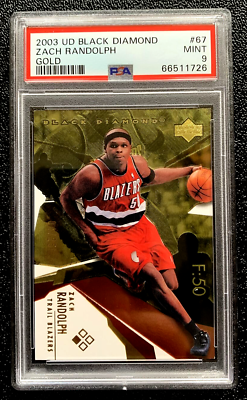 SP /25 PSA 9 MINT 2003 ZACH RANDOLPH UD BLACK DIAMOND GOLD #67