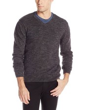 Lucky Brand White Label Men  s V-Neck Sweater Dark Grey 100 Cotton 79.50 NEW L