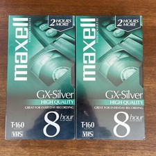 2 Maxell Premium Grade T-160 8 Hours Blank VHS Video Cassette Tapes New Sealed
