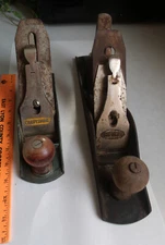 Pair Vintage Craftsman 14" Corrugated Bottom,9 1/2" Smooth Wood Plane
