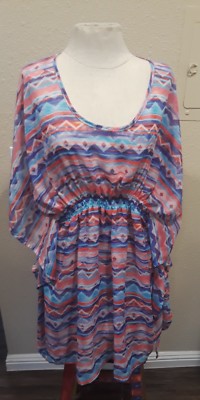 WOMEN' RAYS AND WAVES POLYESTER CHIFFON COVERUP One Size fits most Multi-color 