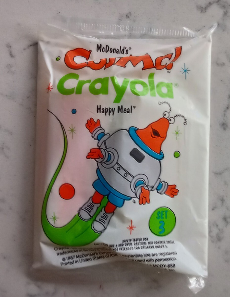 MCDONALDS FAST FOOD TOY COSMC CRAYOLA HAPPY MEAL SET 3 SEALED IN ...