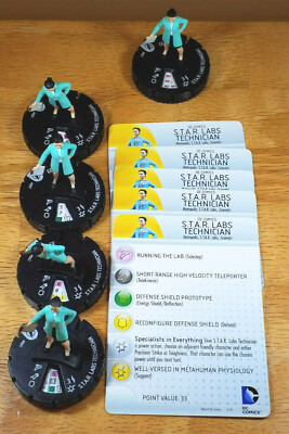 S.T.A.R. Labs technician #007 x5 common the Flash Heroclix w/cards STAR generics