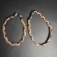 Orange Black White 3 Rope Twist Titanium Sport Necklace Baseball 18