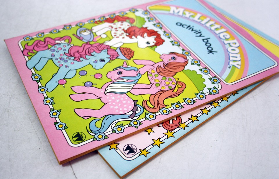 2X ULTRA RARE VINTAGE 1990 MY LITTLE PONY COLORING & ACTIVITY BOOK MLP ...