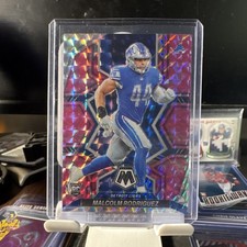 Panini 2022 Mosaic Prizm Malcolm Rodriguez Rookie #400 Lions Football Card. rookie card picture