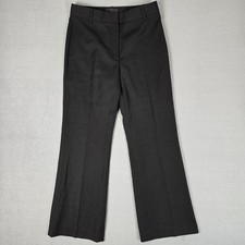 Nili Lotan Corette Pants Womens 8 Black Flare Virgin Wool Trouser USA Made 750